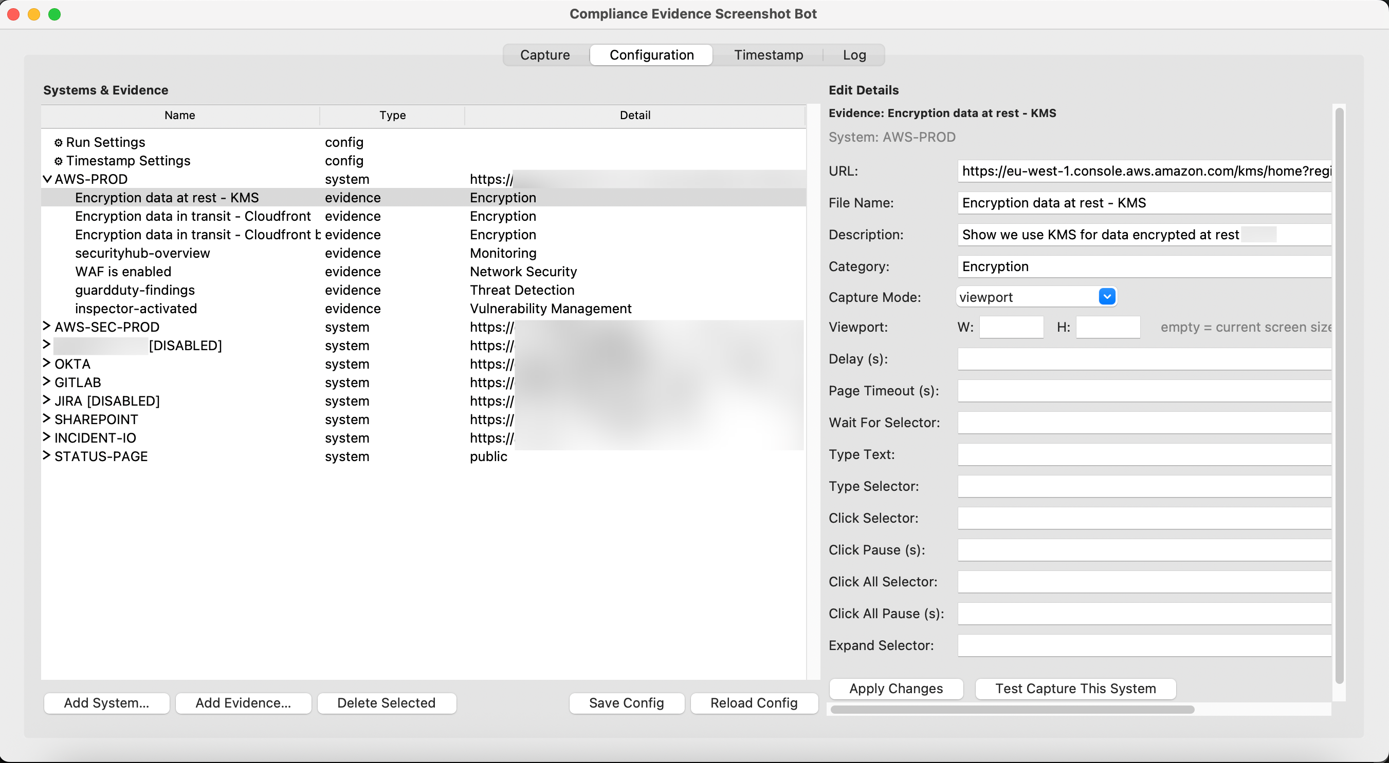 GUI config editor - evidence level
